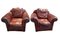 Spanish Brown Leather Club Chairs, Set of 2 1