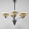 French Art Deco Ceiling Lamp with 6 Arms 7