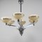 French Art Deco Ceiling Lamp with 6 Arms 1