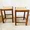 Wooden Stool with Basket Braid, 1970s, Set of 2, Image 1
