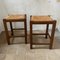 Wooden Stool with Basket Braid, 1970s, Set of 2, Image 12