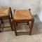 Wooden Stool with Basket Braid, 1970s, Set of 2 11