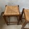 Wooden Stool with Basket Braid, 1970s, Set of 2, Image 10