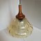 Mid-Century Lampe aus Glas & Holz, 1970er 1