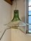 Large Petal Hanging Lamp in Clear and Green Murano Glass by Carlo Nason for A. V. Mazzega 1