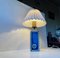 Mid-Century Italian Ceramic Table Lamp with Blue Glaze, 1960s 2