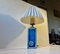 Mid-Century Italian Ceramic Table Lamp with Blue Glaze, 1960s, Image 1