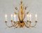 Hollywood Regency Gilded Tôle Chandelier, Spain, 1950s, Image 7