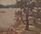 Swedish Landscape with Boat on Lake, 1950s, Oil on Panel, Framed 2