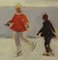 Klara Vlassova, Skaters, 1950s, Oil Painting, Framed 3