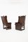 Antique Lounge Chairs in Wood and Fabric, Set of 2 1