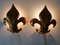 Mid-Century Modern German Gilt Metal Lily Sconces by Hans Kögl 1970s, Set of 2 2