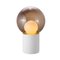 Lámpara de mesa High Boule de vidrio ahumado en gris y blanco con base blanca de Sebastian Herkner para Pulpo & Rosenthal, Imagen 1