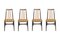 Stühle mit goldenem Veloursbezug, 1950er, 4er Set 1