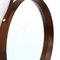Wooden Frame & Leather Strap Round Mirror, 1960s 8