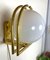 Bauhaus Wandlampe aus Messing & Opalglas, 1930er 4