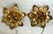 Italienische Mid-Century Blumen Wandlampen aus vergoldetem Eisen von Euro Lamp Arts Firenze, 1980er, 2er Set 3