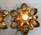 Mid-Century Italian Gilded Iron Flower Sconces from Euro Lamp Arts Firenze, 1980s, Set of 2 4
