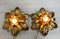 Mid-Century Italian Gilded Iron Flower Sconces from Euro Lamp Arts Firenze, 1980s, Set of 2 2