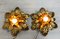 Mid-Century Italian Gilded Iron Flower Sconces from Euro Lamp Arts Firenze, 1980s, Set of 2, Image 2