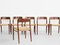 Mid-Century Danish Teak & Paper Cord Model 75 Chairs by Niels Otto Møller, Set of 6 2