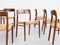 Mid-Century Danish Teak & Paper Cord Model 75 Chairs by Niels Otto Møller, Set of 6 4