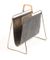 Vintage Brass and Leather Magazine Rack from Illums Bolighus, Image 4
