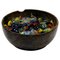 Large Olive Wood Bowl with Murano Glass Candy, 1970s 1