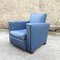 Art Deco French Blue Club Chair in Faux Leather, 1940s 2