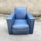 Art Deco French Blue Club Chair in Faux Leather, 1940s 1