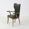 Italian Lounge Chair in Wood and Vinyl, 1950s, Image 1