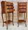 French Louis XV Style Nightstands in Walnut and Marquetry, Set of 2 10