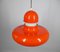 German Orange Hanging Lamp in Metal from Sölken Leuchten, 1960s 7