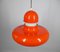 German Orange Hanging Lamp in Metal from Sölken Leuchten, 1960s, Image 7