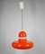 German Orange Hanging Lamp in Metal from Sölken Leuchten, 1960s, Image 1