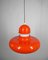 German Orange Hanging Lamp in Metal from Sölken Leuchten, 1960s 4