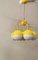 Gelbe Deckenlampe aus emailliertem Metall & Glas, 1960er 11