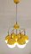 Gelbe Deckenlampe aus emailliertem Metall & Glas, 1960er 5