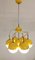 Yellow Enameled Metal & Glass Ceiling Lamp, 1960s, Image 5