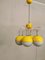 Yellow Enameled Metal & Glass Ceiling Lamp, 1960s, Image 4