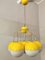 Yellow Enameled Metal & Glass Ceiling Lamp, 1960s 1
