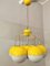 Yellow Enameled Metal & Glass Ceiling Lamp, 1960s, Image 1