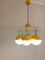 Gelbe Deckenlampe aus emailliertem Metall & Glas, 1960er 8