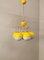 Yellow Enameled Metal & Glass Ceiling Lamp, 1960s, Image 9