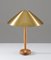 Mid-Century Scandinavian Table Lamp in Brass & Oak from Falkenbergs 3