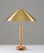 Mid-Century Scandinavian Table Lamp in Brass & Oak from Falkenbergs 2