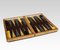 Decorative Tooled Leather Folding Backgammon Set in Book Form, Set of 31 3