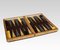 Decorative Tooled Leather Folding Backgammon Set in Book Form, Set of 31, Image 3