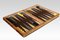 Decorative Tooled Leather Folding Backgammon Set in Book Form, Set of 31 1