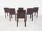 Vintage Dining Chairs in Brown Leather, 1980s, Set of 6 8